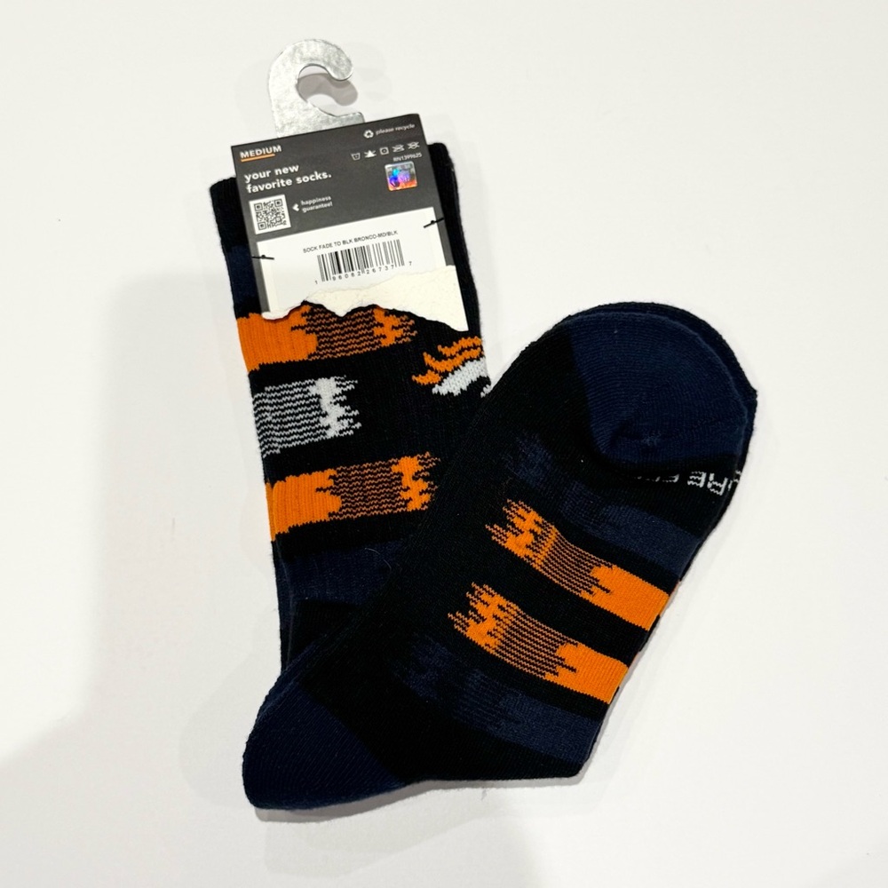 NEW Denver Broncos Medium Socks Black Navy Orange NFL Football Team Fan Sports - Picture 4 of 4